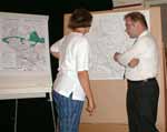 Diskussionen am Plan