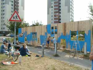 Bauzaun im Werden