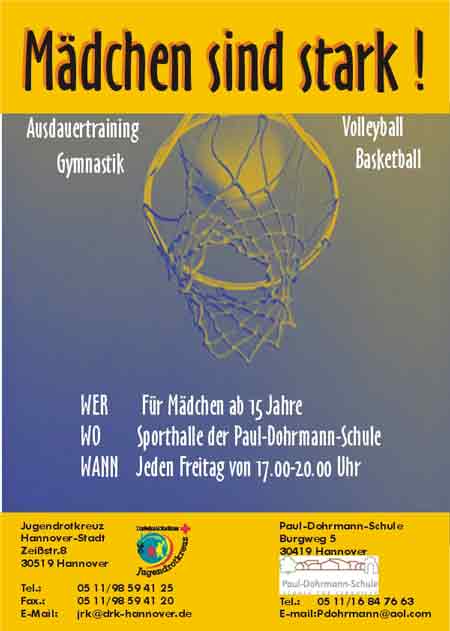 Plakat Kooperationsprojekt Sport Gymnastik für Mädchen 2004 Kooperationsprojekt Sport Gymnastik für Mädchen